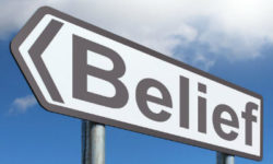 belief road sign